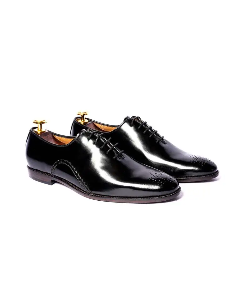 Black solid oxford shoes