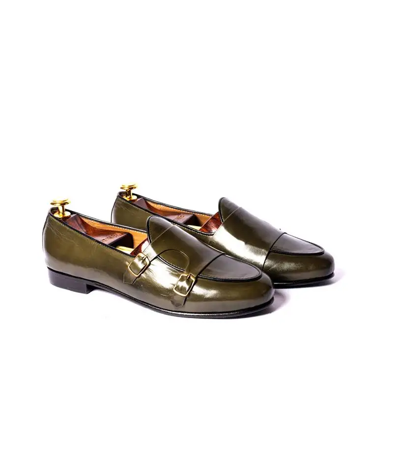 Green solid loafers