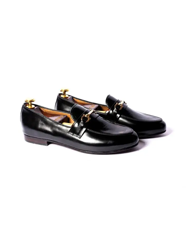 Blak solid loafers