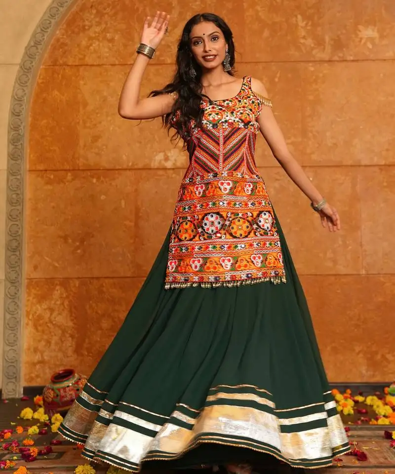 Black festive special georgette lehenga choli