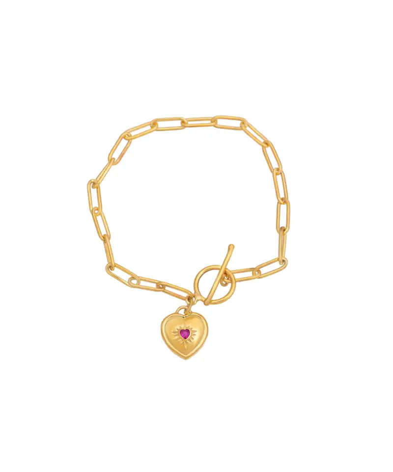 Yellow gold plated studded bracelet