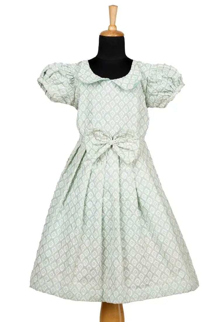 Green pastel pud pattu pavadai frocks for girls !!!