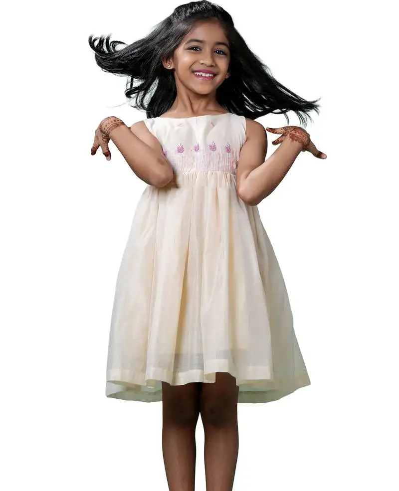 Half white checks rice corn pattu pavadai frocks for kids