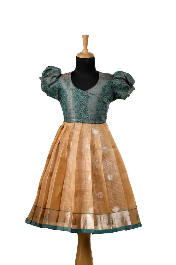 Yellow pattu pavadai frocks rose paithani baby pattu pavadai frocks for kids