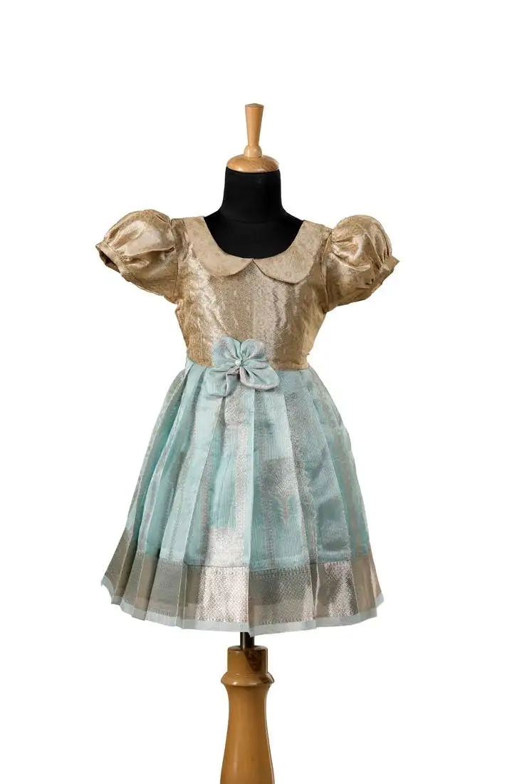 Pattu pavadai frocks golden necklace baby pattu pavadai frocks for kids