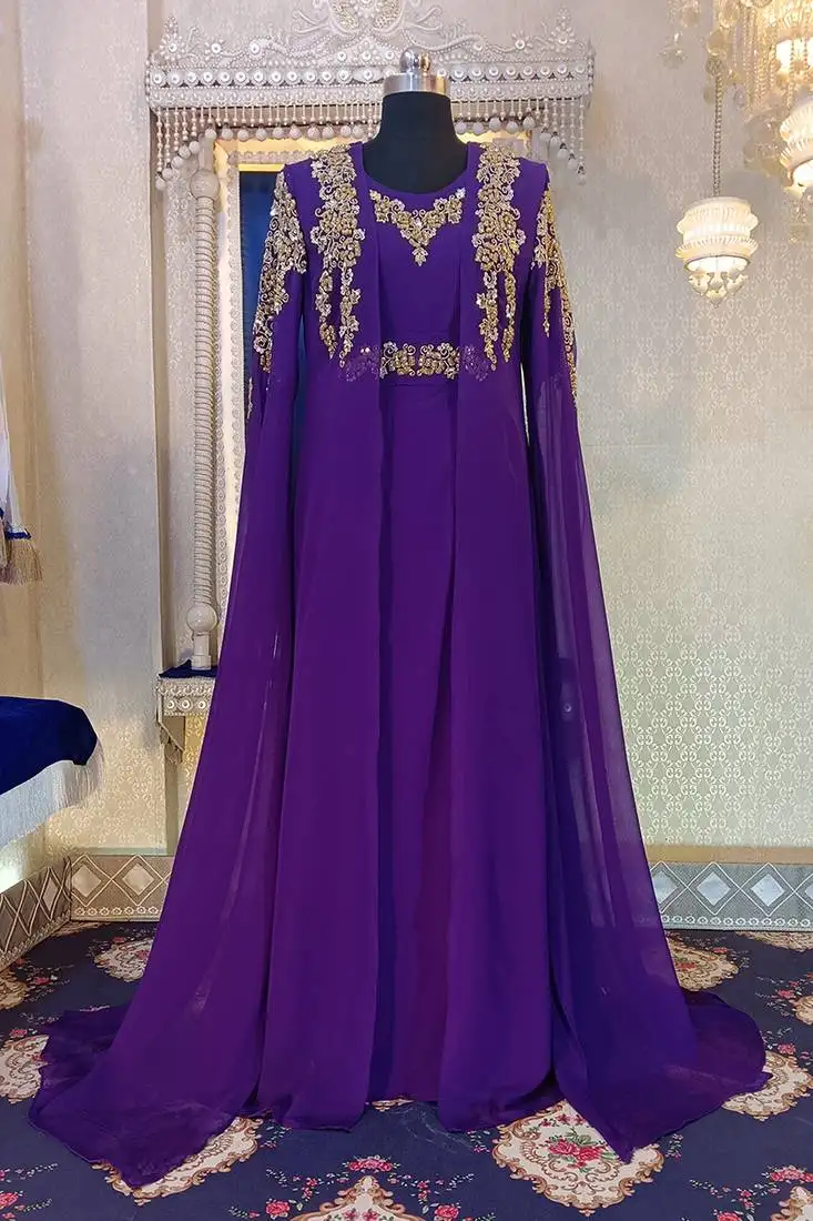 Purple arabic party wear takchita kaftan