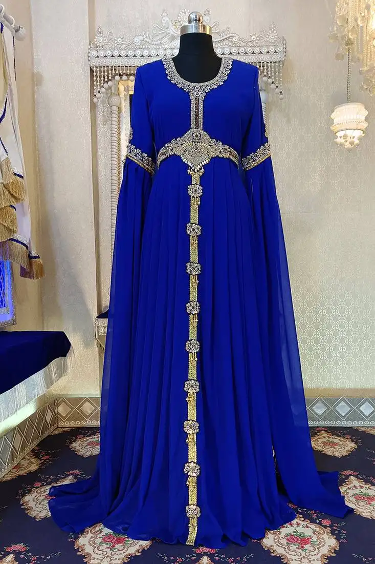 Royal blue designer islamic kaftan