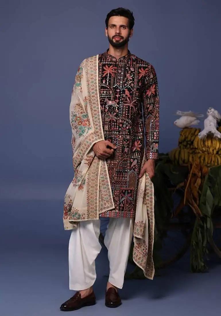 Gulzar black kurta set