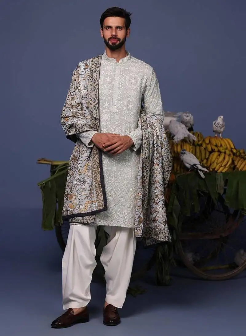 Alif grey kurta set