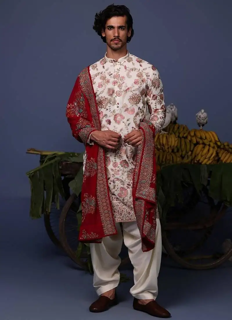 Rehan ivory kurta set