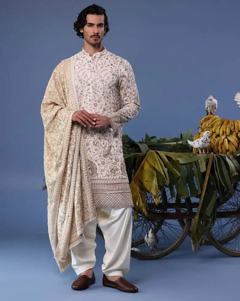 Umair cream kurta set