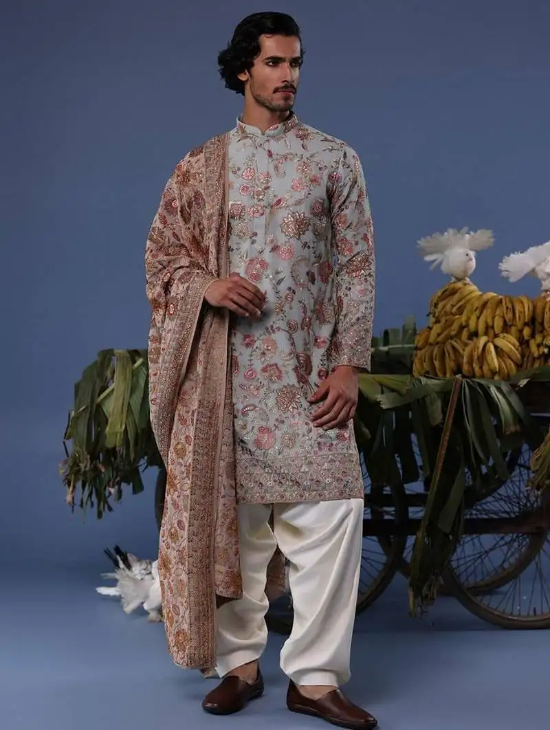Ehaan sky grey kurta set