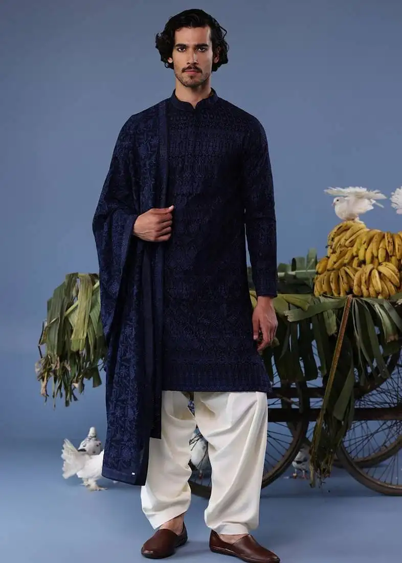 Daniyaal navy blue kurta set