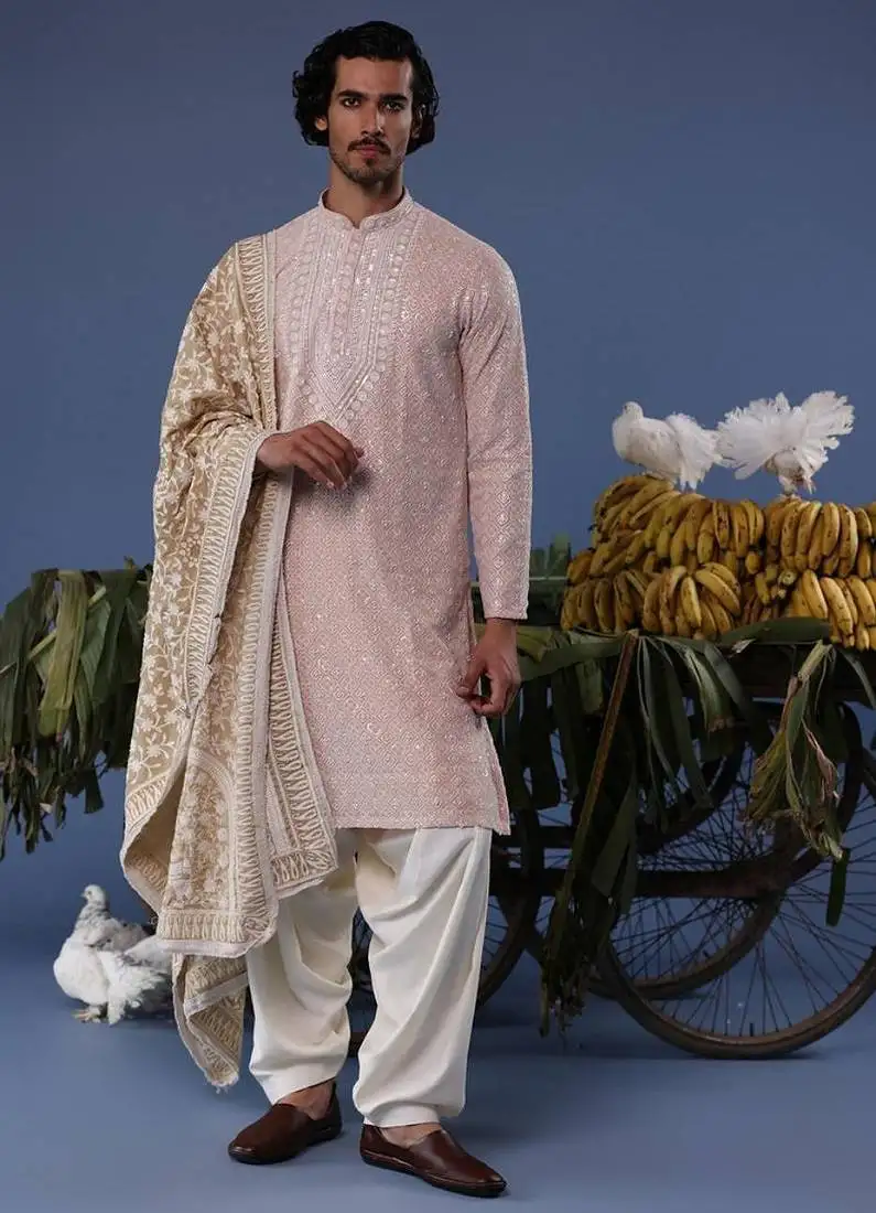 Basir pink kurta set