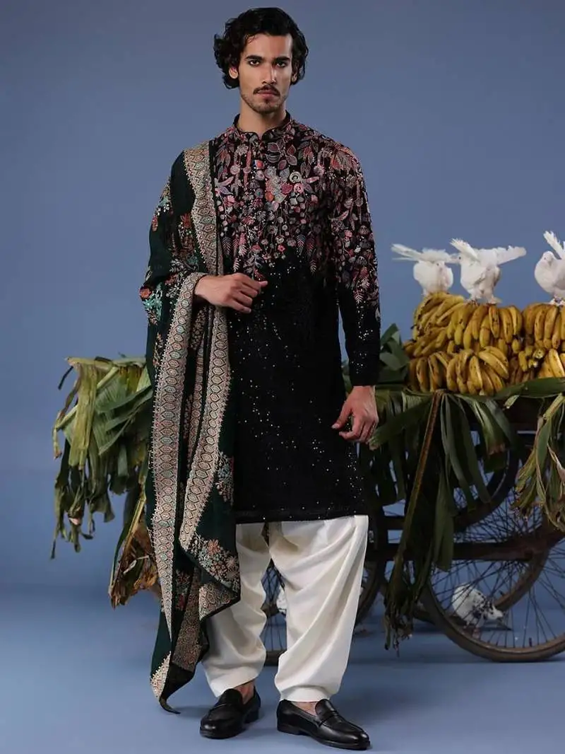 Siyah black kurta set