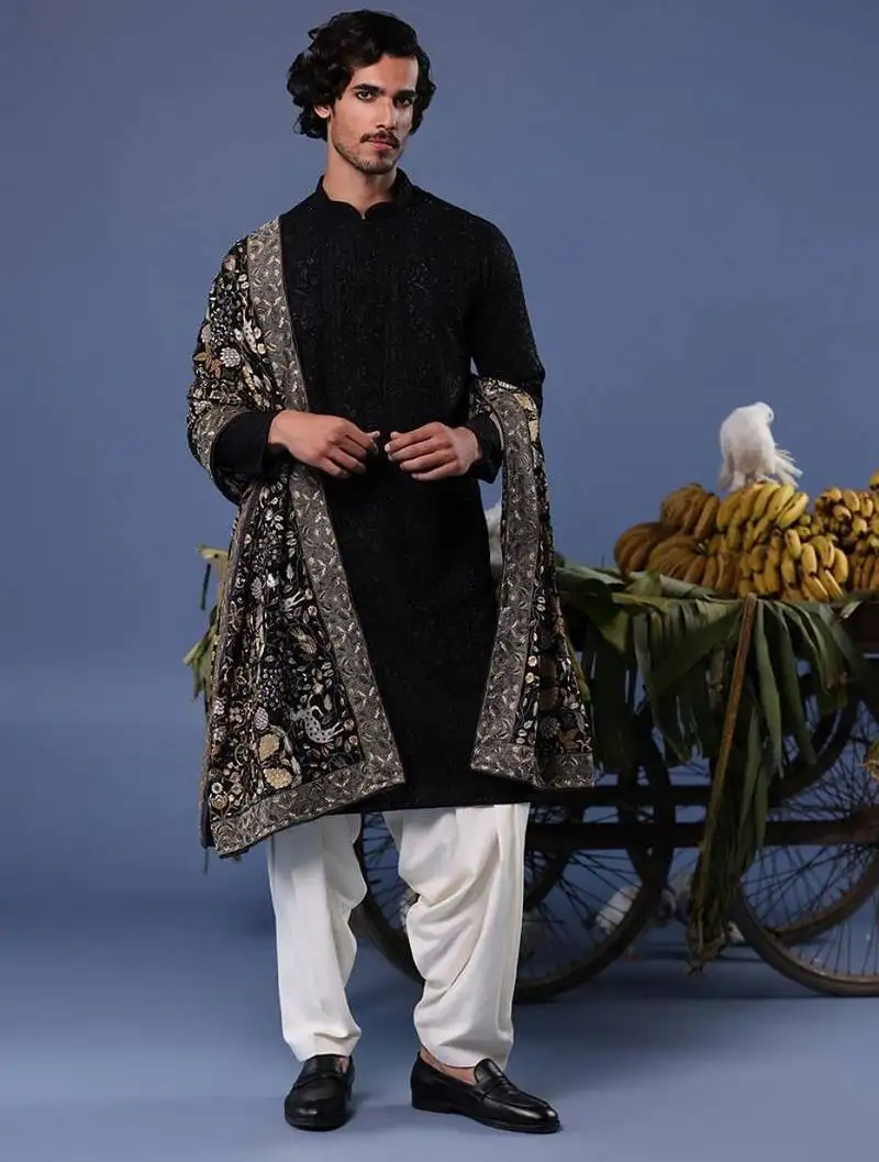 Kashif black kurta set
