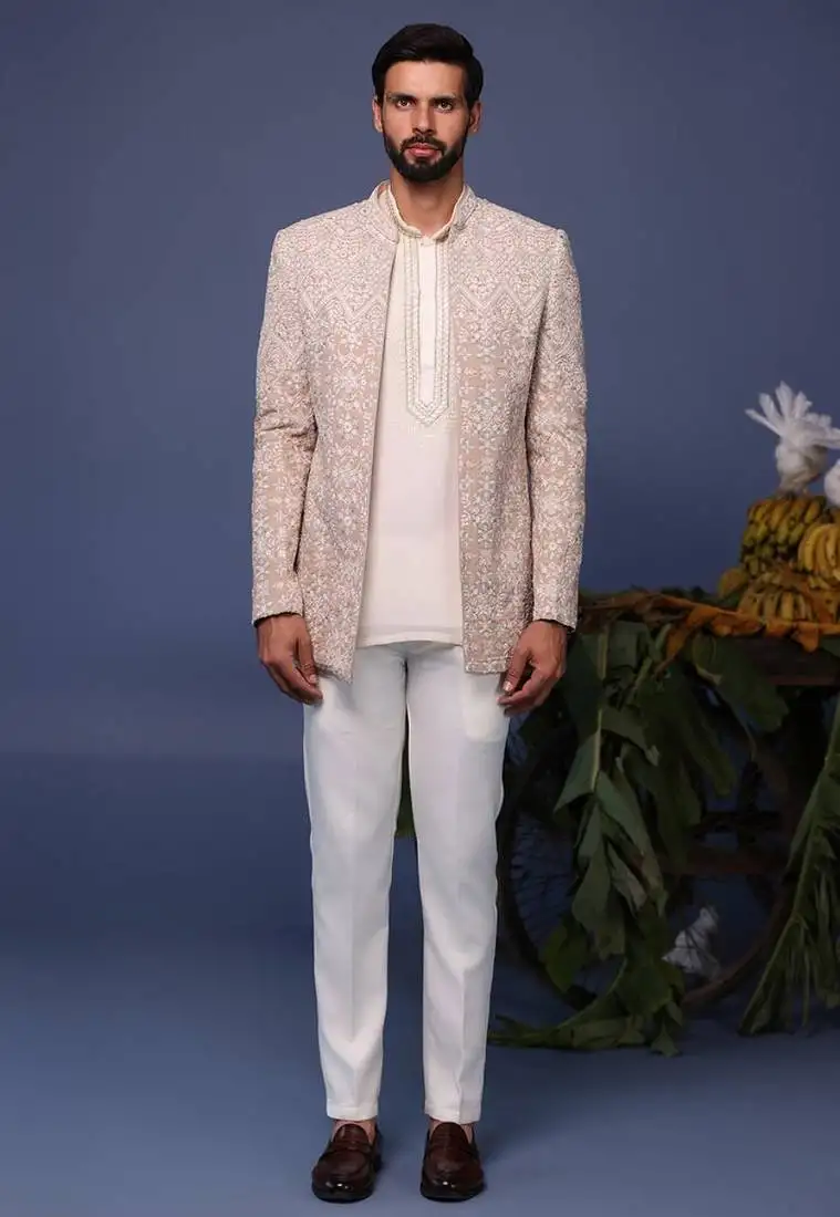 Shehzad beige jodhpuri set