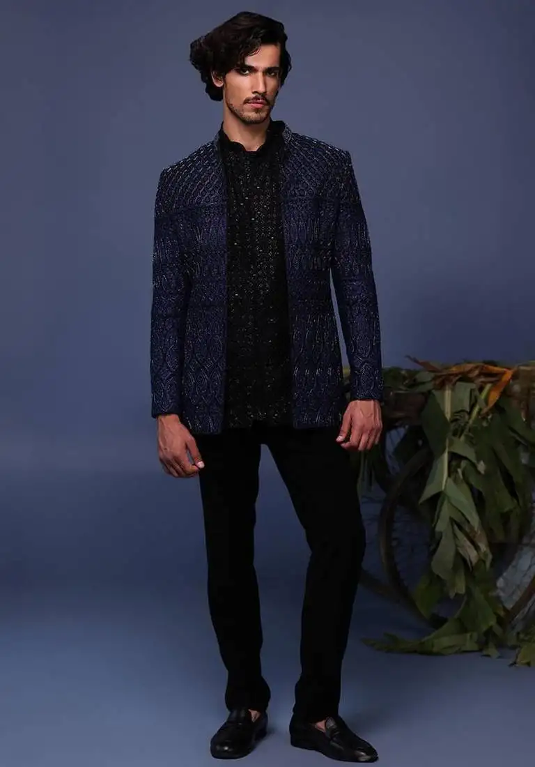 Hifa navy blue jodhpuri set