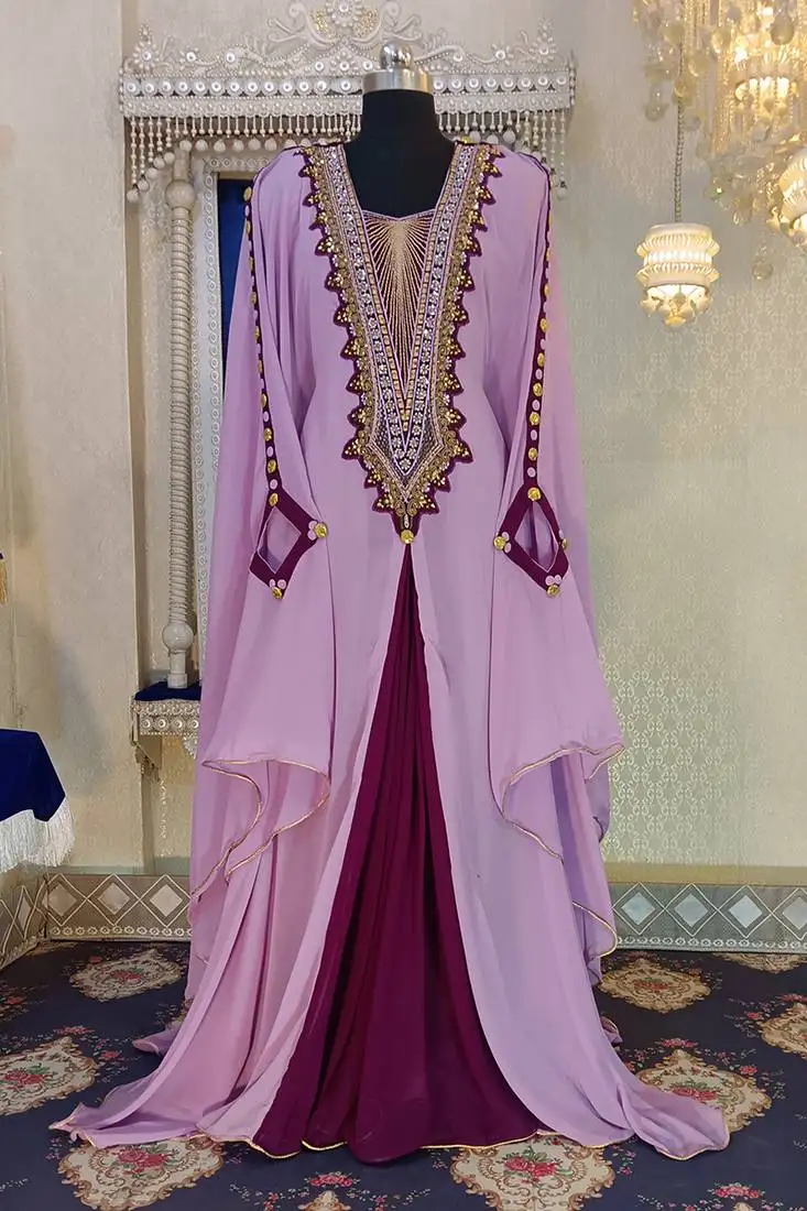 Dull purple and violet designer arabic kaftan