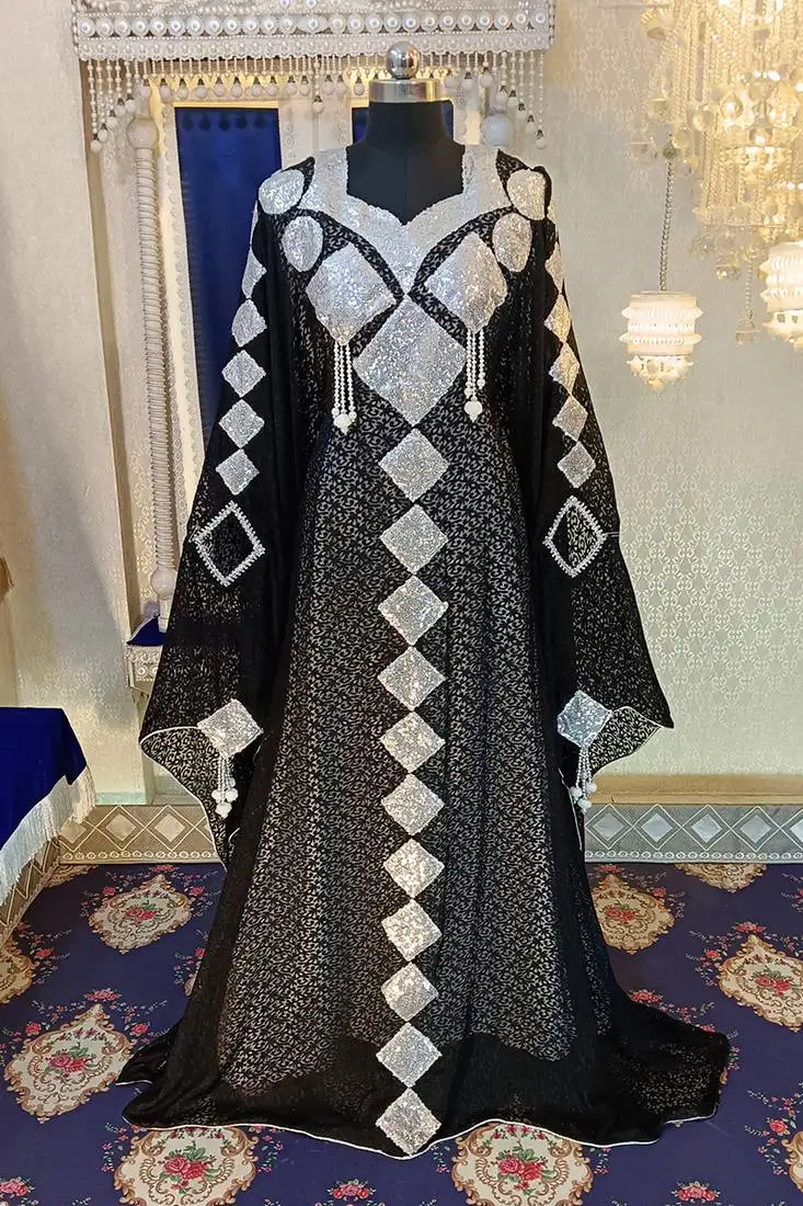 Black and white designer kaftan