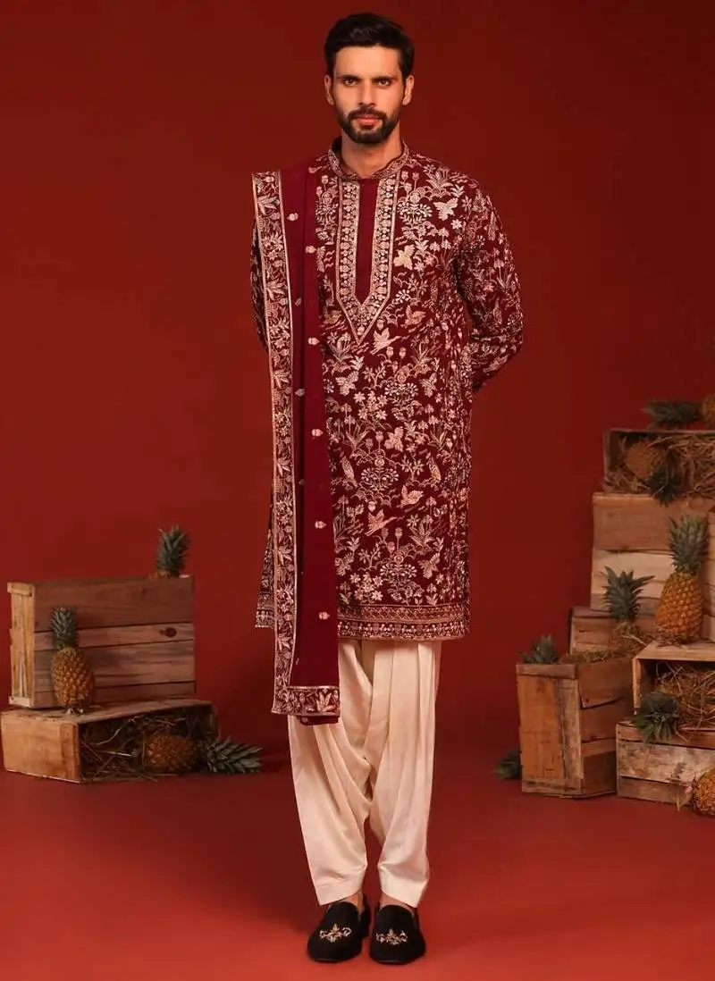 Dhrita maroon kurta set