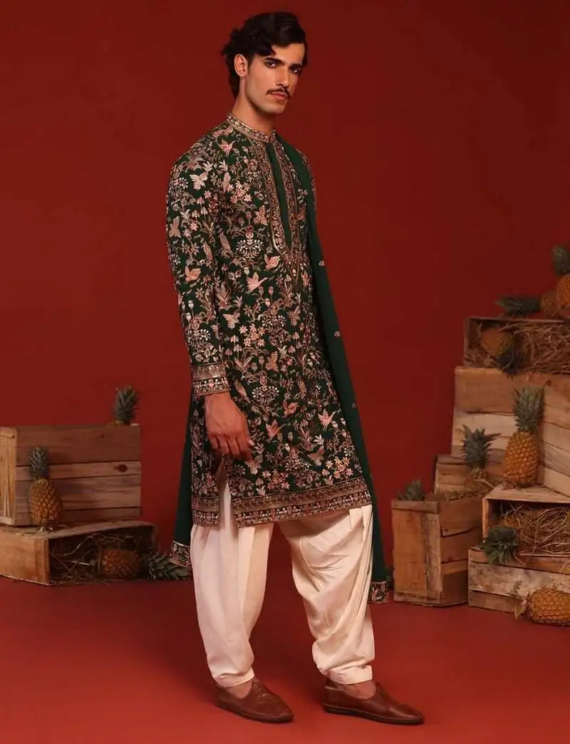 Sagar bottle green kurta set