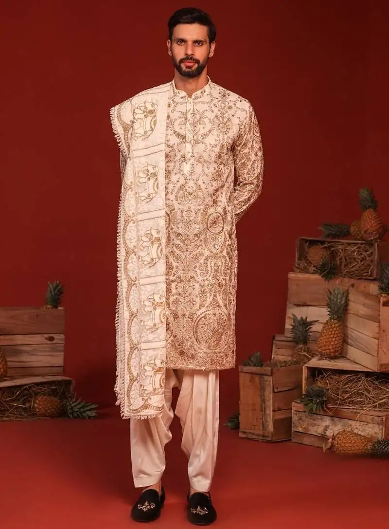Shubh ivory kurta set