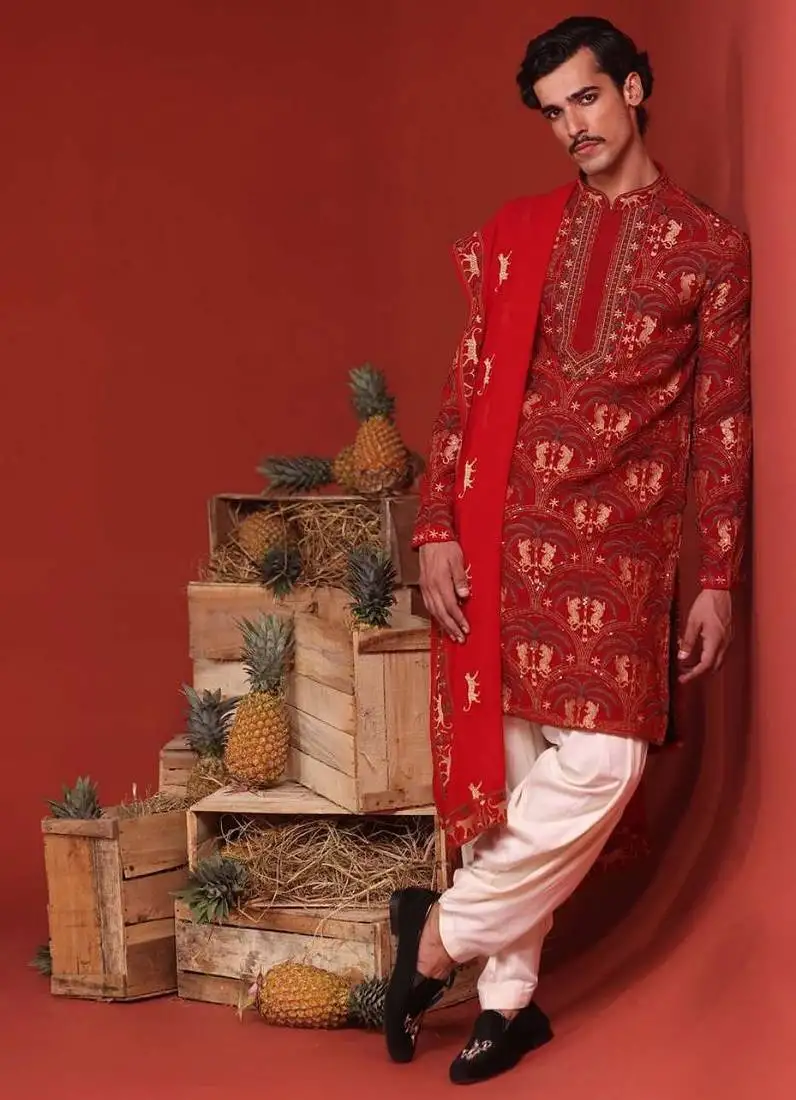 Shikhar maroon kurta set
