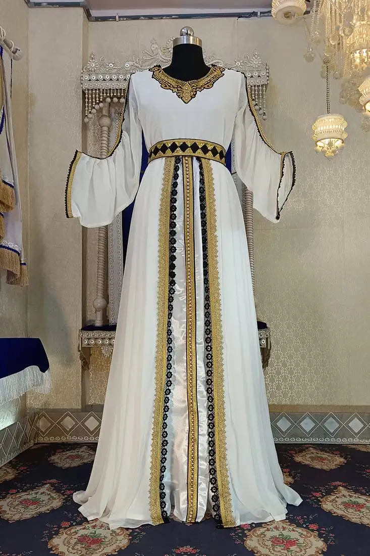 Islamic designer embroidery moroccan kaftan