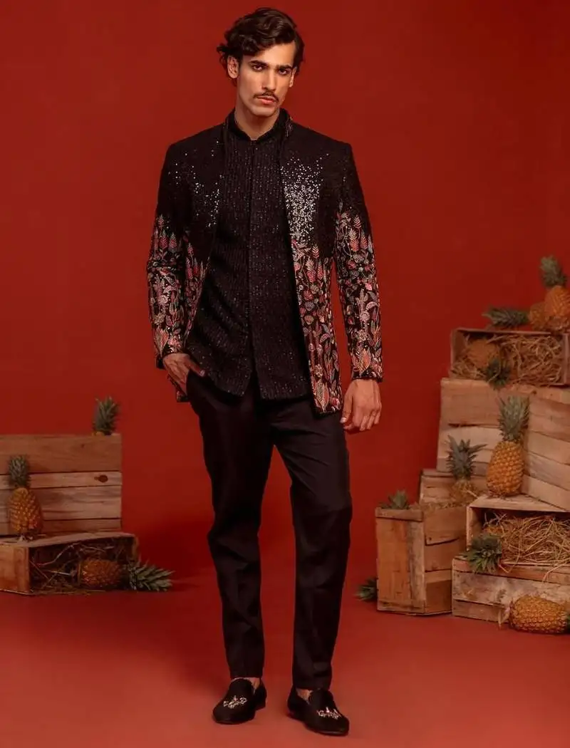 Zainab black jodhpuri set