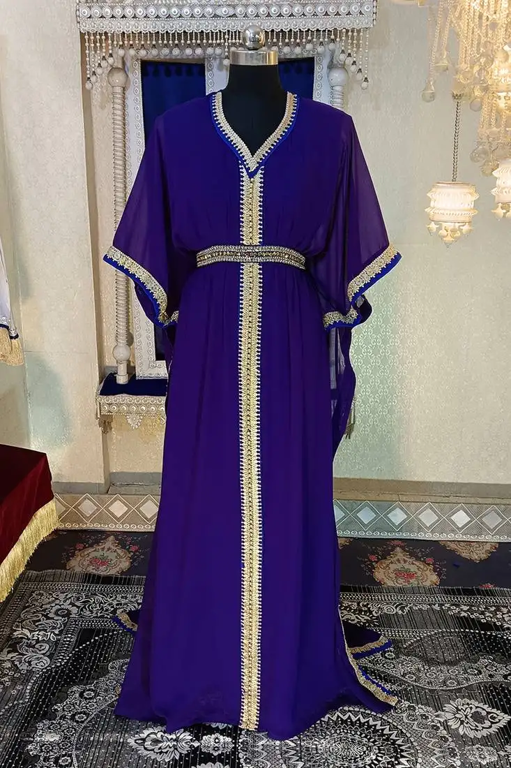 Purple and blue designer arabic kaftan