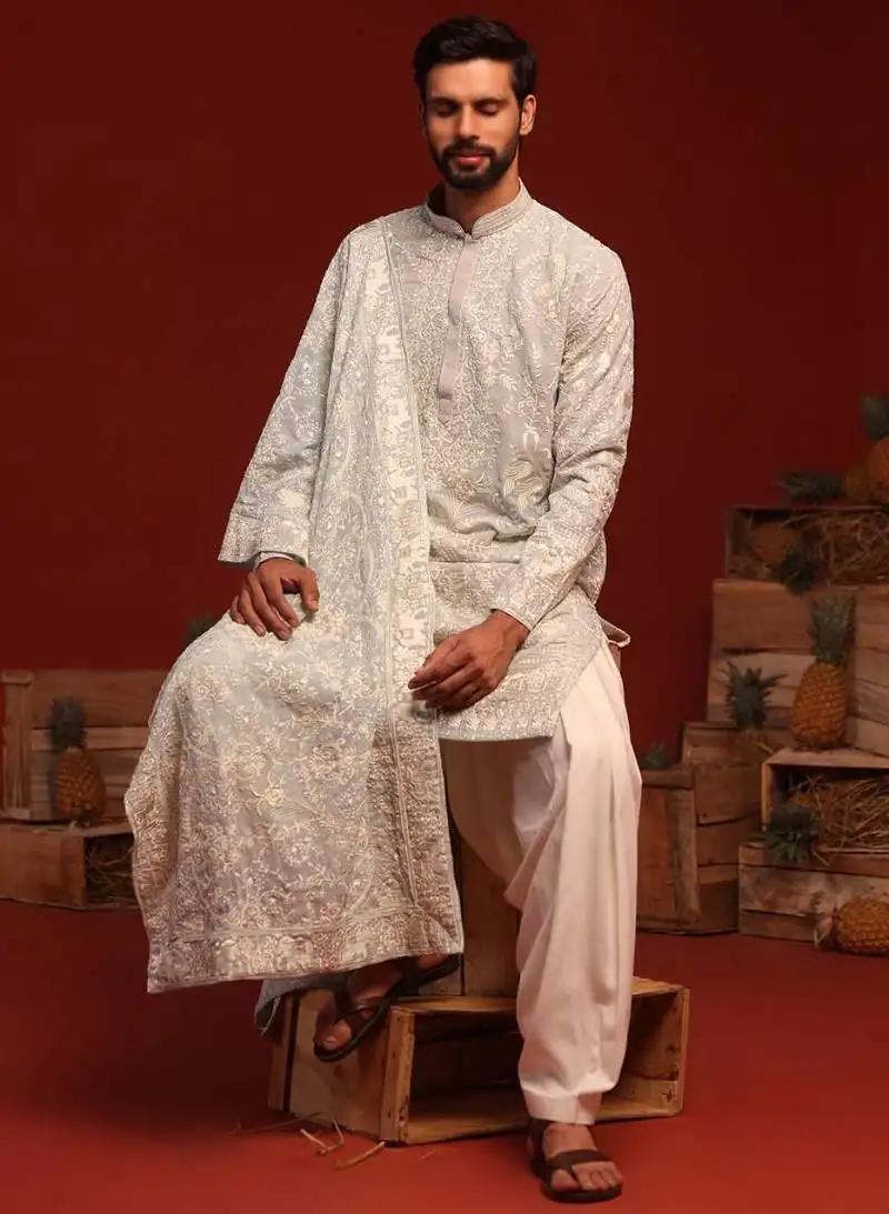 Bhavik off white kurta set