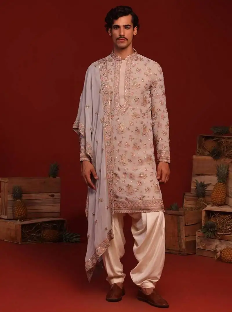 Maitreya sky beige kurta set