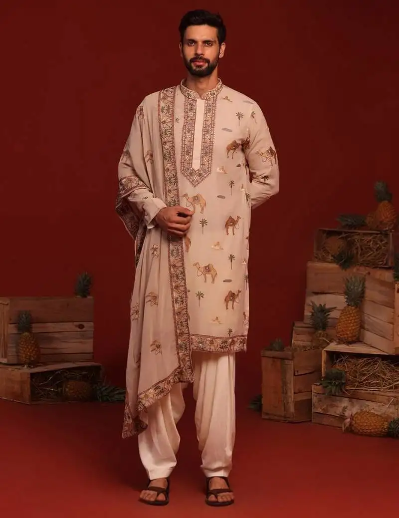 Brija beige kurta set