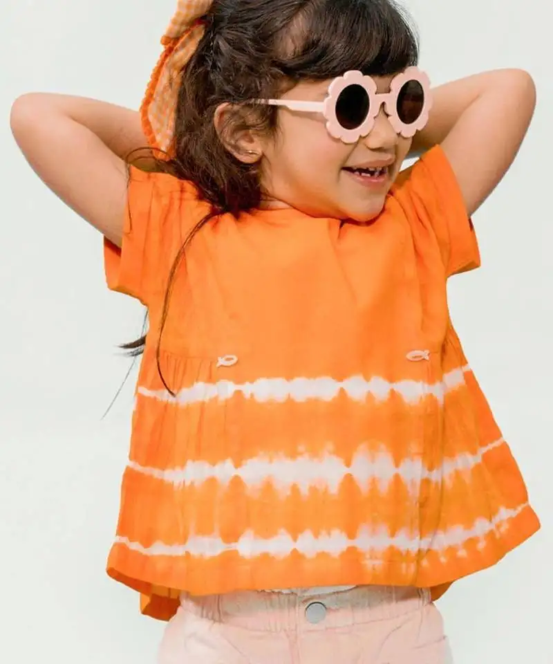 Orange plain cotton top
