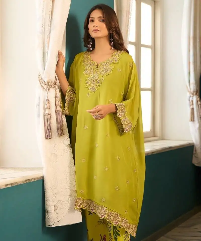 Aster fern premium fusion wear kaftan set