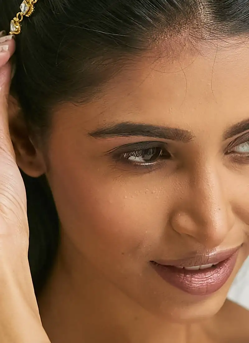 Gold plated svarna bloom kundan matha patti cum necklace