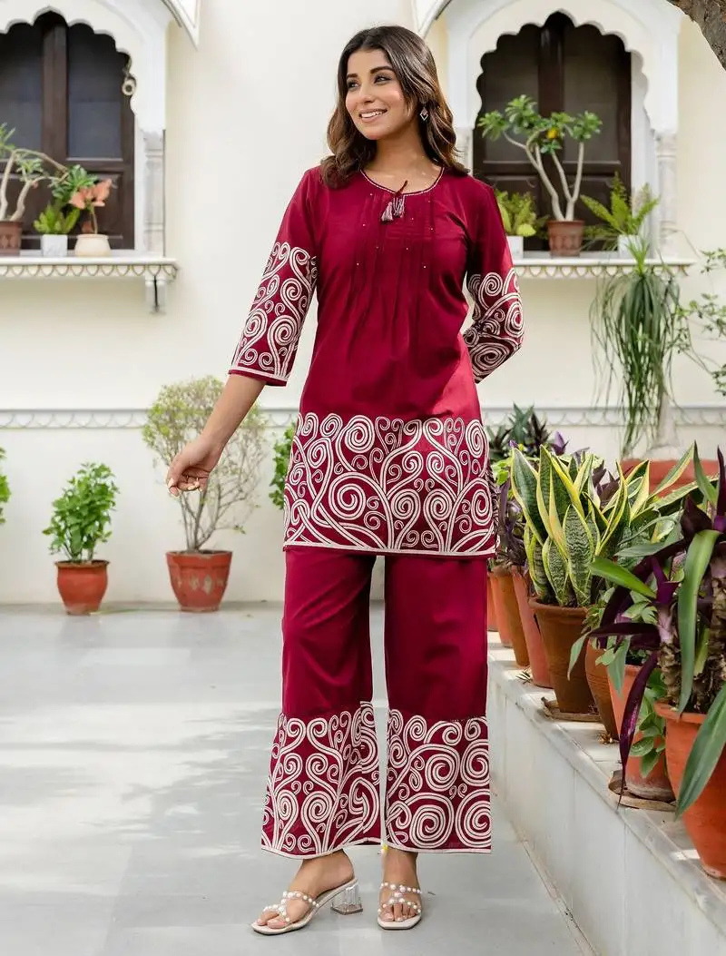 Pink cotton co-ord-sets