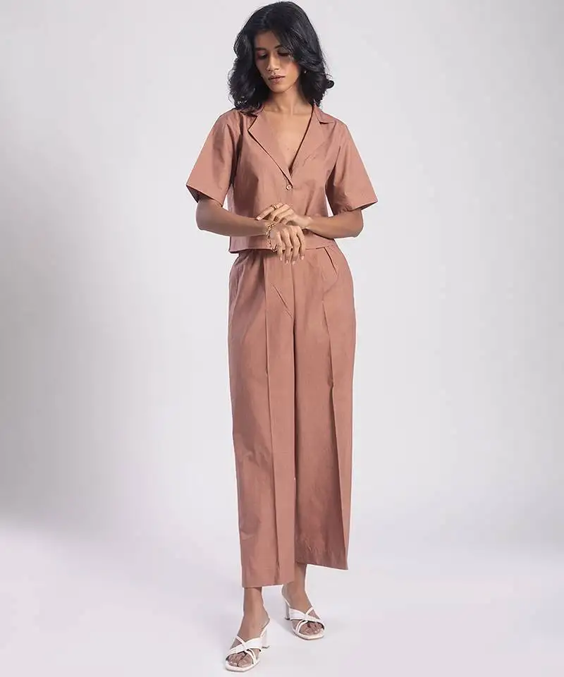 Brown cambric plain co ord set