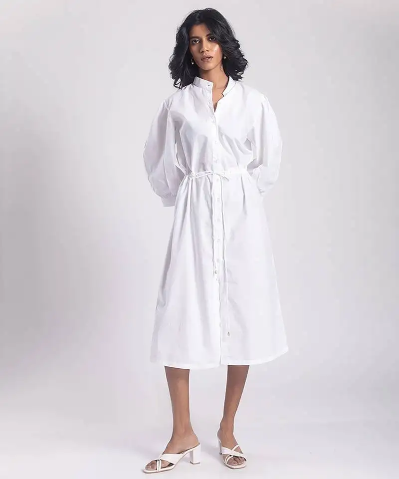 White cambric plain girls dress