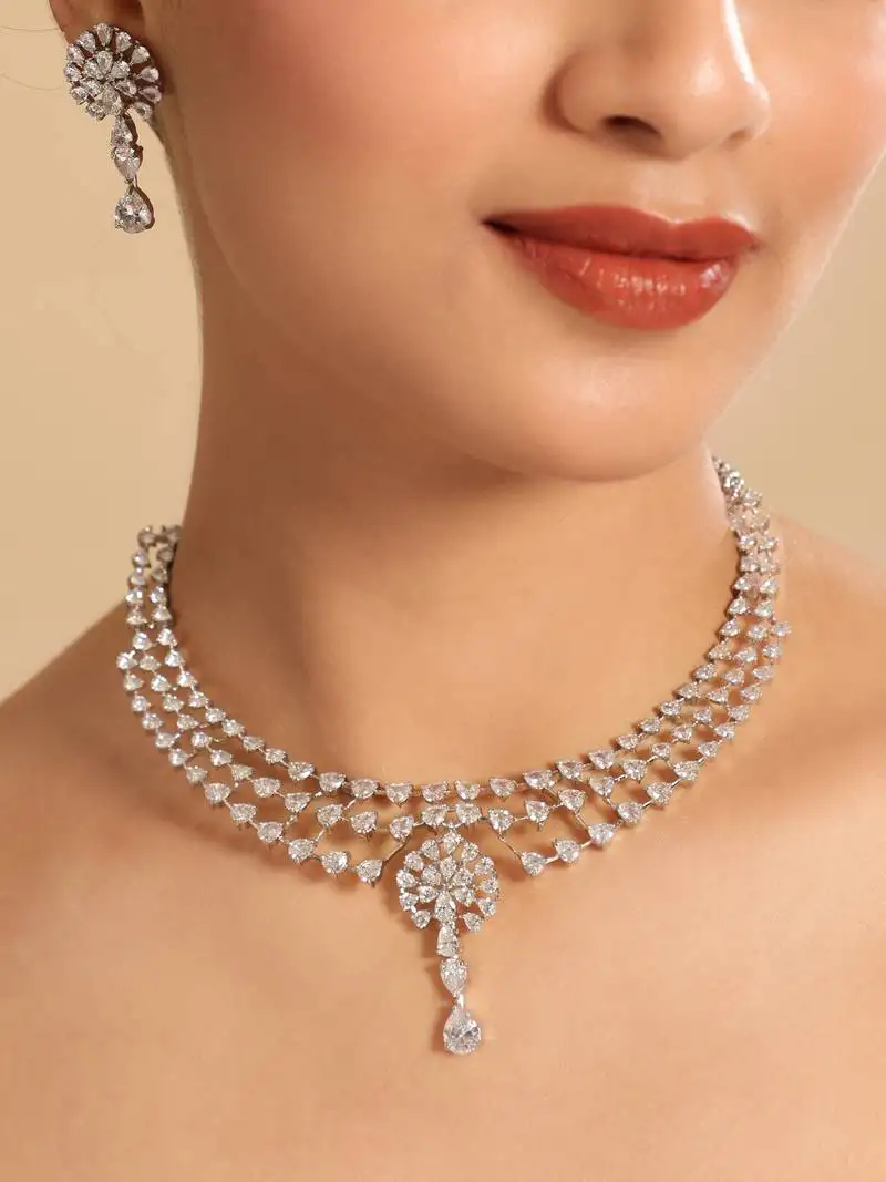 American diamond starline necklace set