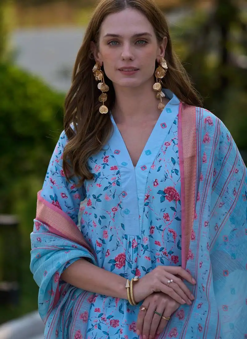 Vatican with floral print kurti set