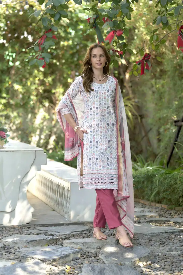 Cotton with printed kurti set
