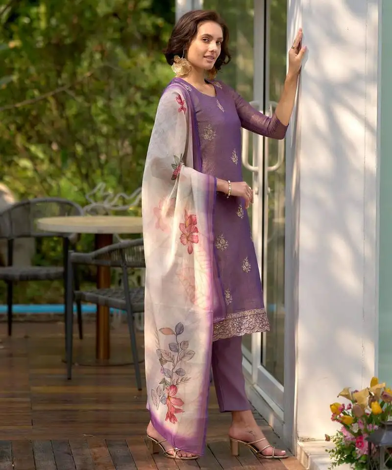 Tissue kurta with bottom dupatta