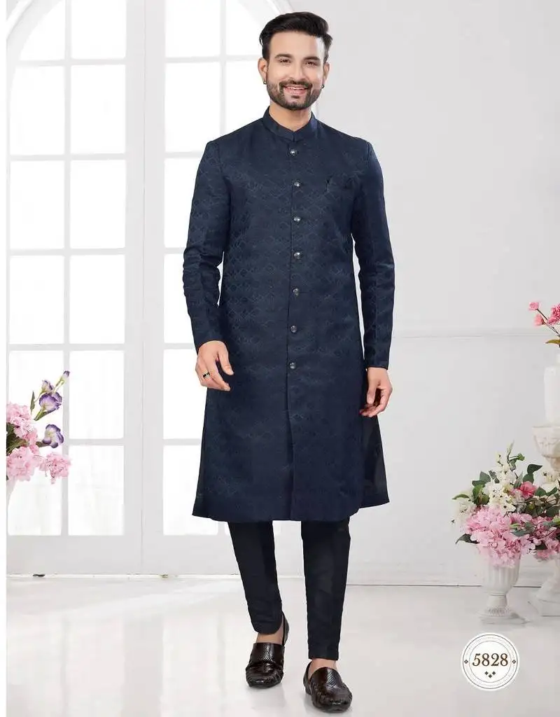 Havy nwabi indowestern sherwani set with fancy button (nawabi)
