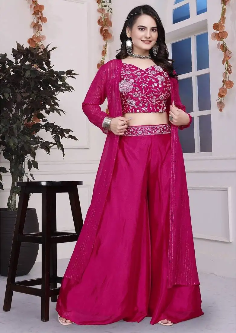 Blouse beautiful chinon fabric with exclusive beads work and adjustable clip on shoulder belt stitched