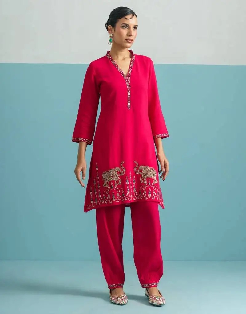 Parikrama rose handwork co-ord set
