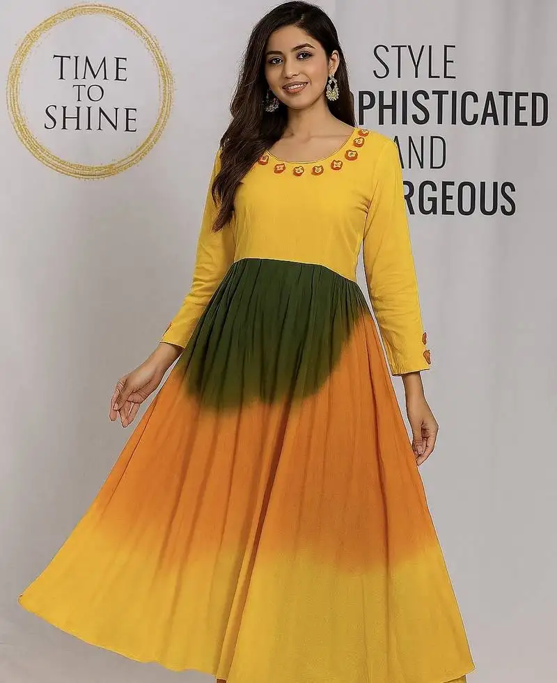 Block printed cotton kurta