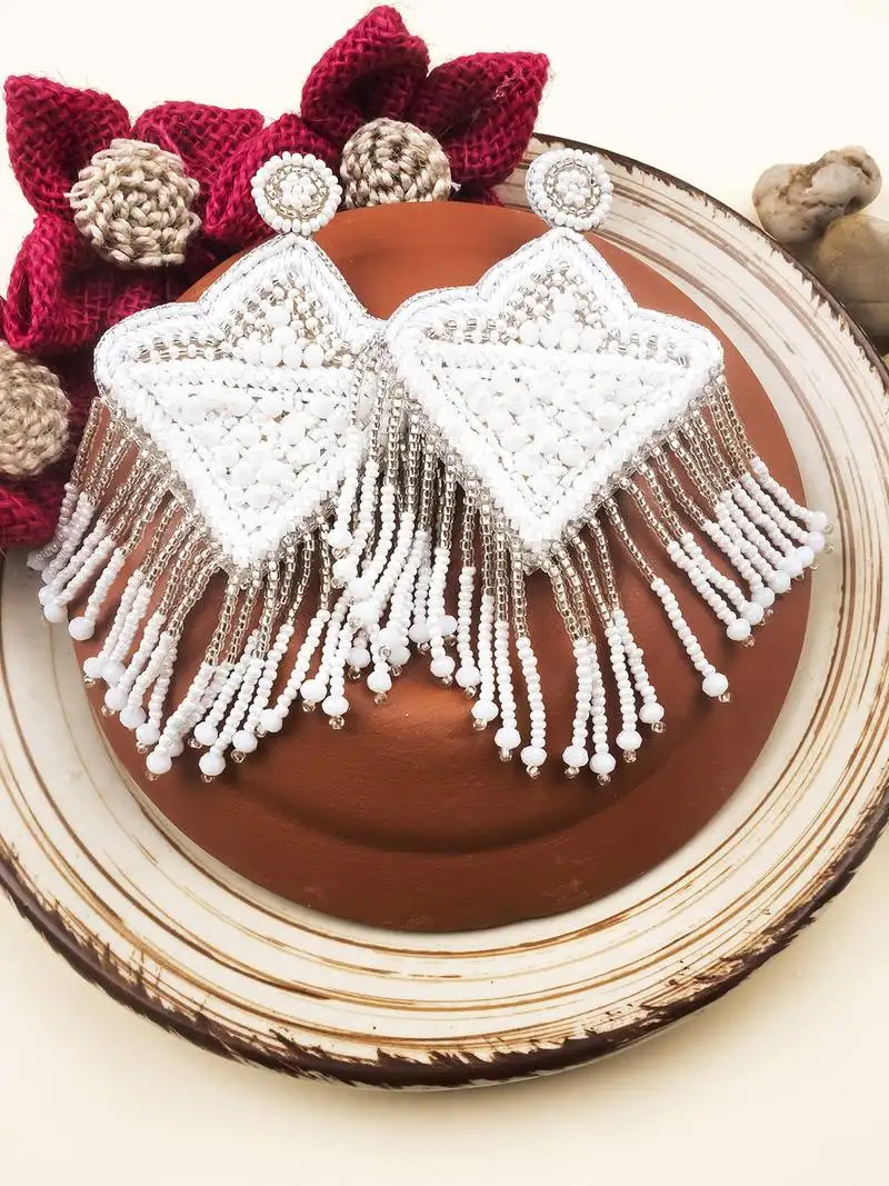 Handmade star pearl earrings