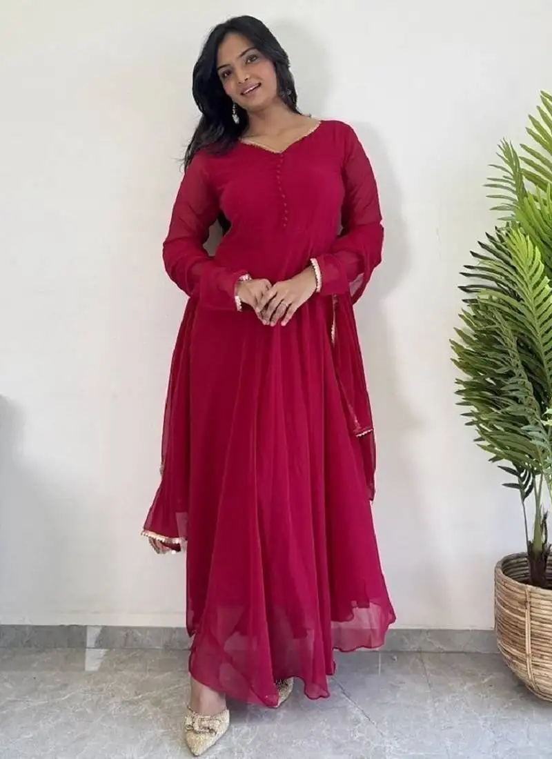 Rani colour faux georgette fully stitched long gown